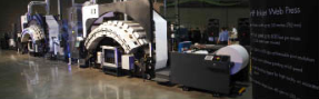 The first colour HP Inkjet Web Press as it is installed at O'Neil Data Systems in Los Angeles.